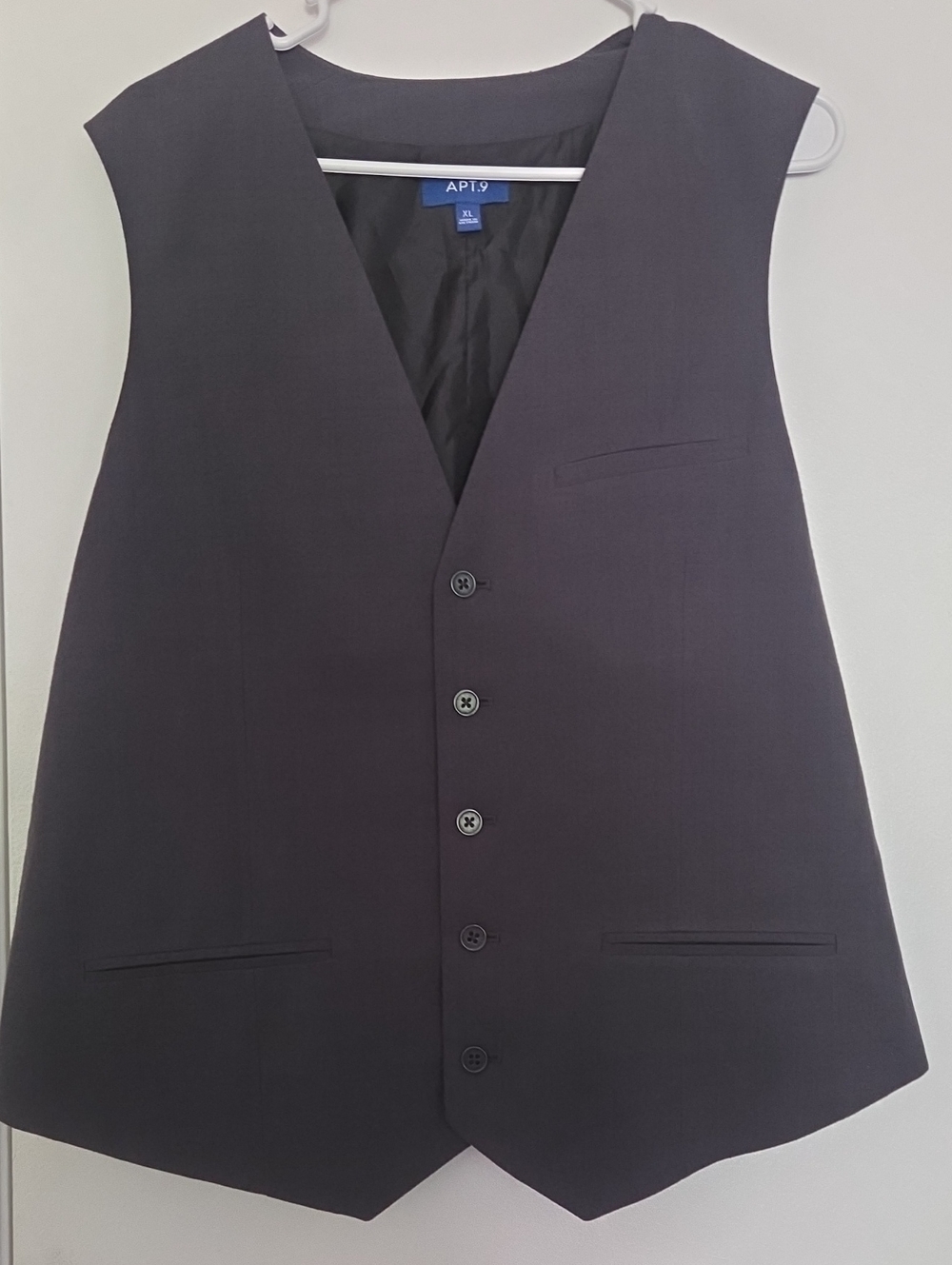 Apt. 9 Men's Dark Gray Button-Front Vest